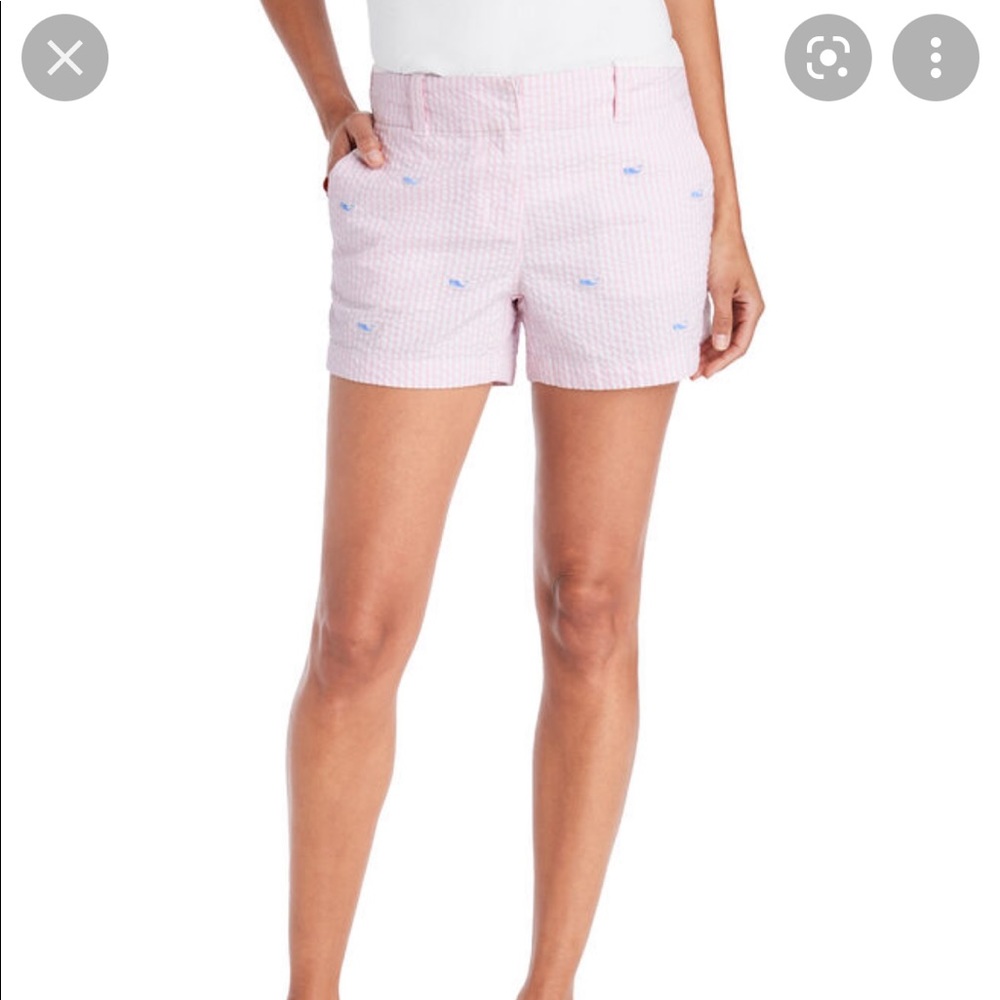 🧁Vineyard Vines pink n white “cupcake” seersucker shorts 💗🤍
